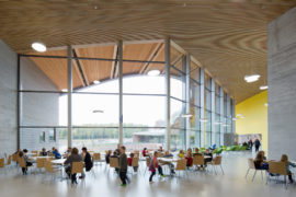 The lobby of the Saunalahti School designed by Verstas Architects in Espoo FInland