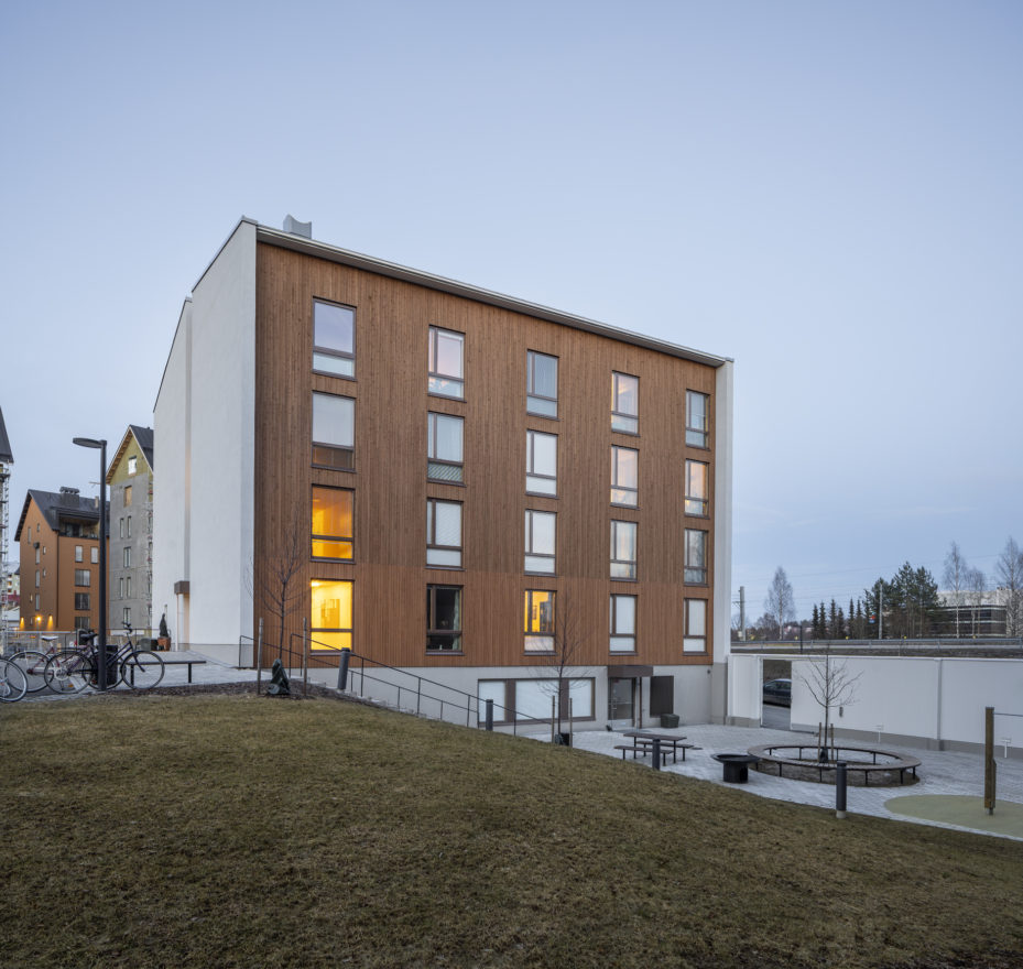 Wooden prefabricated CLT element student housing in Jyväskylä by Verstas Architects