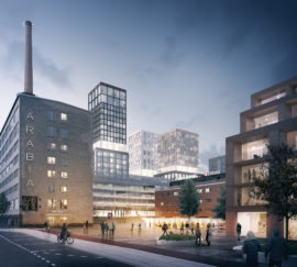 Square in the Arabia factory block masterplan by Verstas Architects