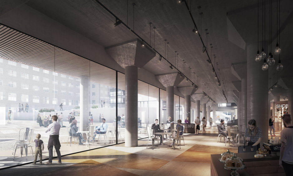 Refurbished interior view of the Arabia factory block masterplan by Verstas Architects