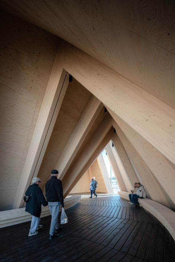 The wooden Helsinki Biennial Pavilion by Verstas Architects
