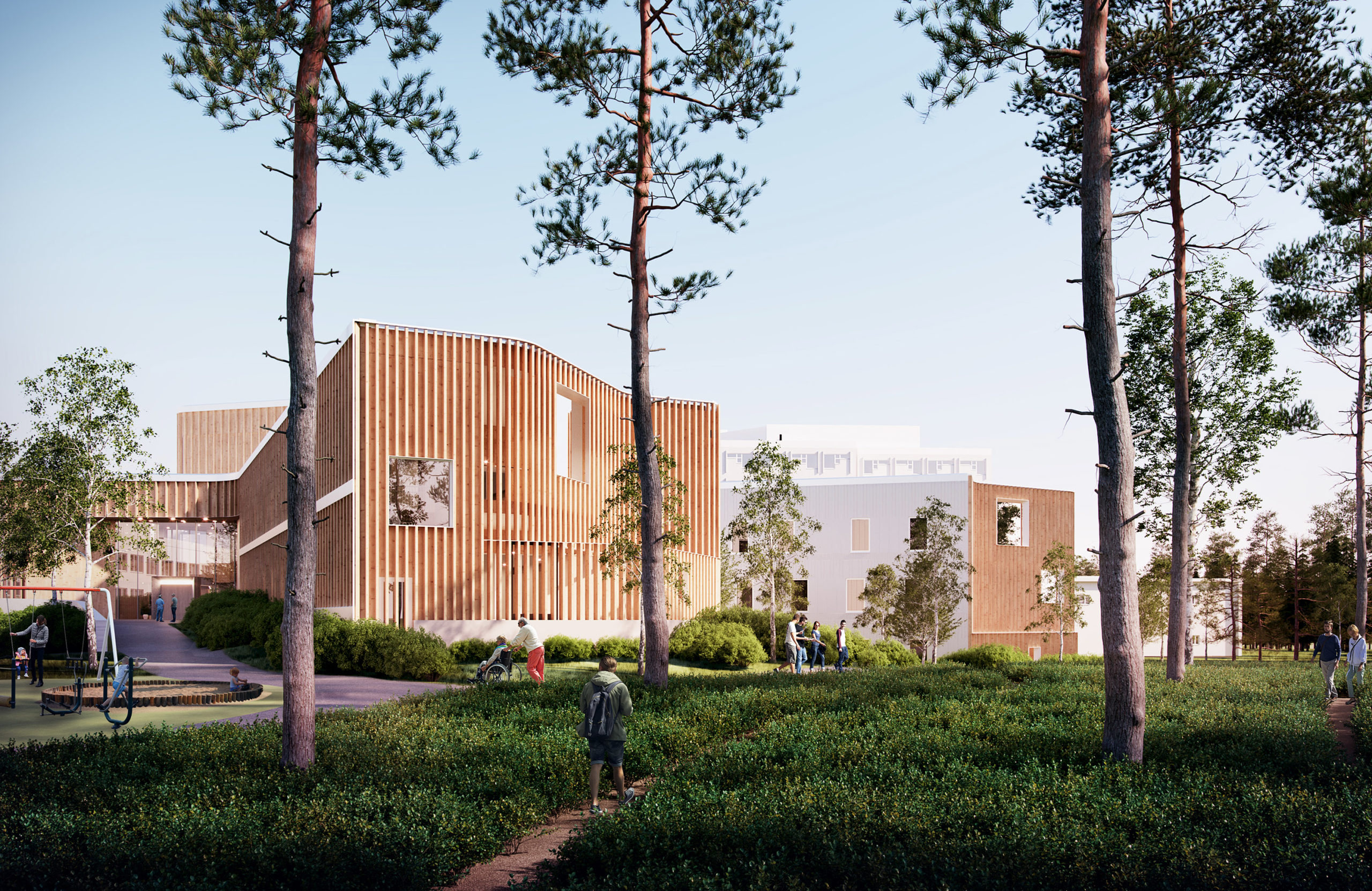 The pshychiatric hospital of the Lapland Central Hospital designed by Verstas Architects